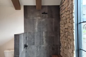 lighting in modern stone shower